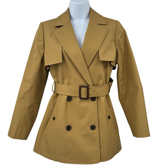 J. Crew Jackets & Blazers - J.Crew Cropped Icon Trench 100% Cotton Lined Coat Size 0 Tan